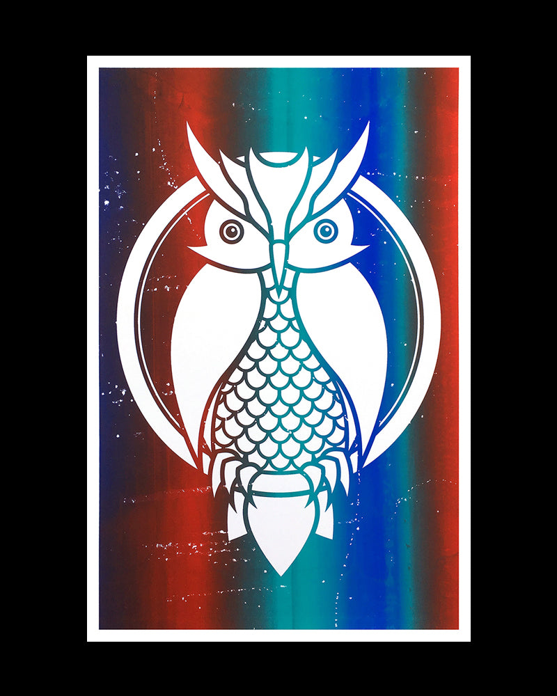 "Galaxy Owl" 12"x18" Screen Print