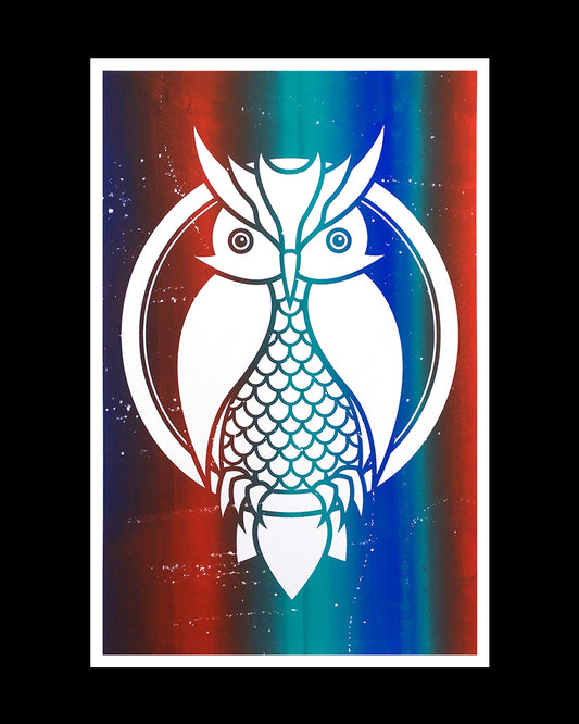 "Galaxy Owl" 12"x18" Screen Print